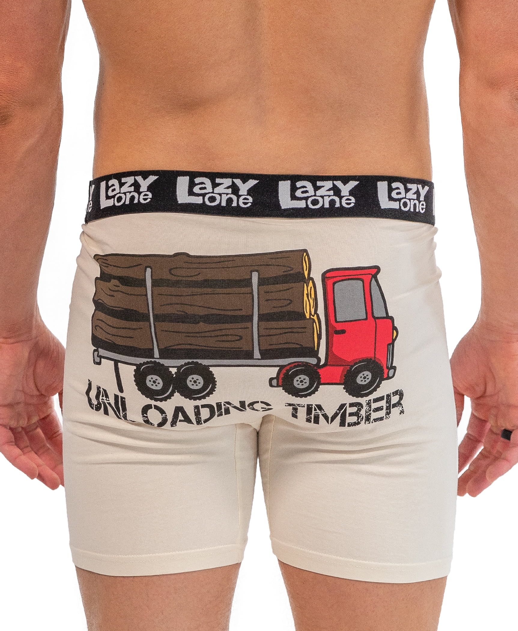 Lazy One Funny Boxer Briefs for Men, Underwear for Men, Unloading Timber -  