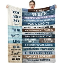 Christmas Wife Gifts Anniversary Romantic Gifts for Her Wife Birthday Gift Ideas from Husband Mothers Day Wedding Presents for Women to My Wife Healing Thoughts Throws Blanket 60 inch x 50 inch
