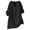 Black, variant on Women's Plus Size Solid Color Stand Up Collar Cotton Linen Top, Half Button V Neck 3/4 Sleeve Loose Fit Blouse, Casual Daily Wear for Spring Summer Purple XXXL