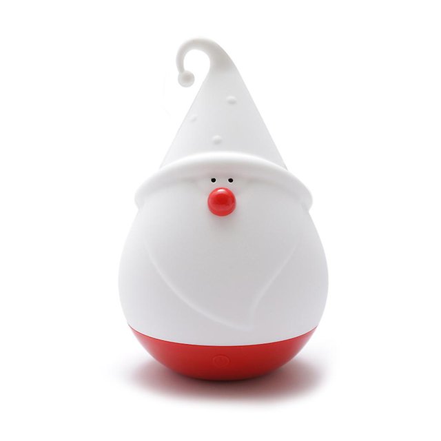 White Para creativo Santa Claus Led luz nocturna de silicona Pat Light para bebés niños dormitorio regalo de Navidad