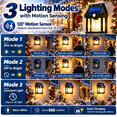 thumbnail image 5 of PEUHOP 4 Pack Black Solar Wall Lights Outdoor, Waterproof Motion Sensor Outdoor Lights, Warm White Porch Lights with 3 Modes for Front Door and Patio, 5 of 14