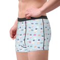 thumbnail image 2 of Balery Rabbit In The Rain Pattern Men's Boxer Briefs, Soft and Breathable Cotton Underwear with nylon Waistband-Small, 2 of 5