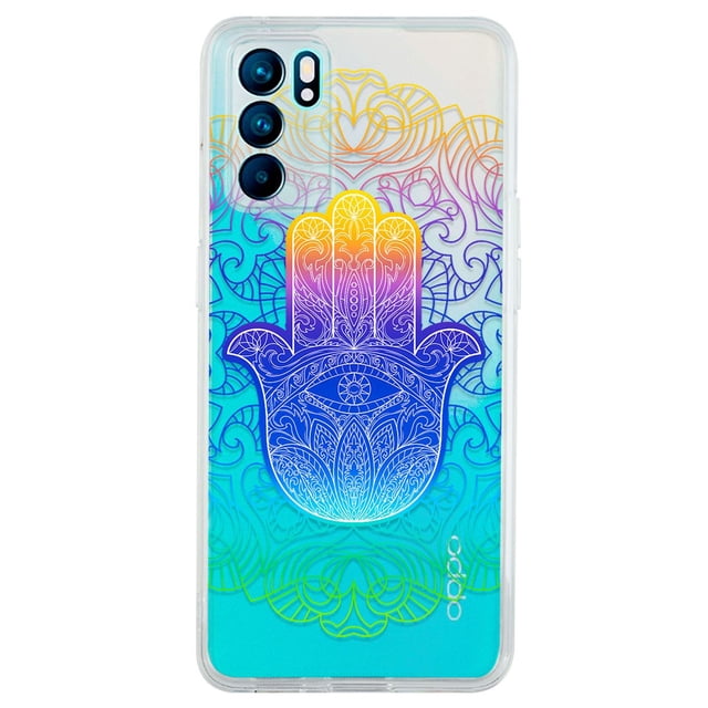 Funda Antigolpes InstaCase Mano de Fátima de Colores para Oppo Reno6 5G