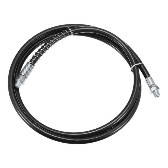 Uxcell Grease Gun Hose 59" 10000 PSI Spring Flex High Pressure Quick Release Grease with 1/8" NPT Threads Black