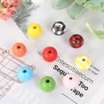 thumbnail image 3 of 100PC Solid Wood Beads Plaid Print Wooden Beads Rustic Wood Beads DIY Garland, 3 of 8