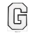 thumbnail image 2 of Parches de letras de chenilla G de 4-1/2 pulgadas, parches de letras G de planchar en negro brillante para ropa, paquete de 3 (blanco), 2 of 7