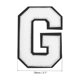 thumbnail image 2 of Parches de letras de chenilla G de 4-1/2 pulgadas, parches de letras G de planchar en negro brillante para ropa, paquete de 3 (blanco), 2 of 7