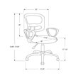 thumbnail image 4 of 21.5" x 23" x 33" Grey Foam Metal Polypropylene Polyester  Office Chair, 4 of 5
