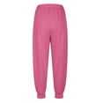 thumbnail image 3 of LLYwey Wide Leg Pants for Women Ladies Solid Color Pocket Corset High Waist Sweatpants Long Pants New Full Length Pants Trousers Regular Fitted Pinks S, 3 of 5