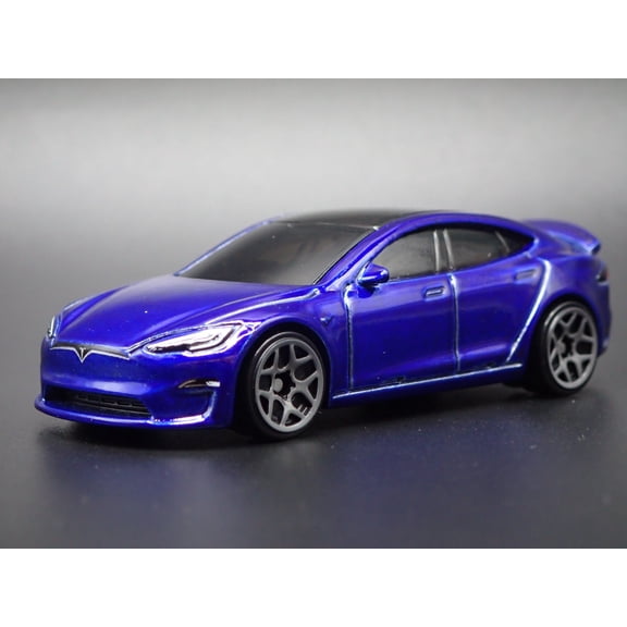 Open Box 2021-2025 TESLA MODEL S PLAID 1/64 SCALE COLLECTIBLE DIORAMA DIECAST MODEL CAR