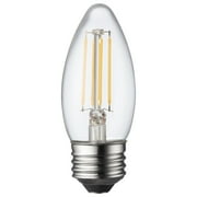 Great Value LED Light Bulb, 4 Watts (40W Equivalent) B10 Deco Lamp E26 Medium Base, Dimmable, Soft White, 4-Pack