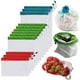 thumbnail image 1 of Bolsas de malla reutilizables de poliéster con cordón ajustable para almacenar frutas, verduras y artículos de compras, paquete de 12, 1 of 7