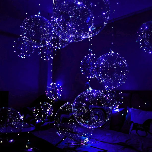 Ballons lumineux à LED, lot de 12 ballons de fête à piles 24 pouces 3 modes  de guirlandes lumineuses ballon transparent, pour les décorations de  mariage d'anniversaire (4 couleurs) 