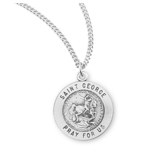 Patron Saint George Round Sterling Silver Medal