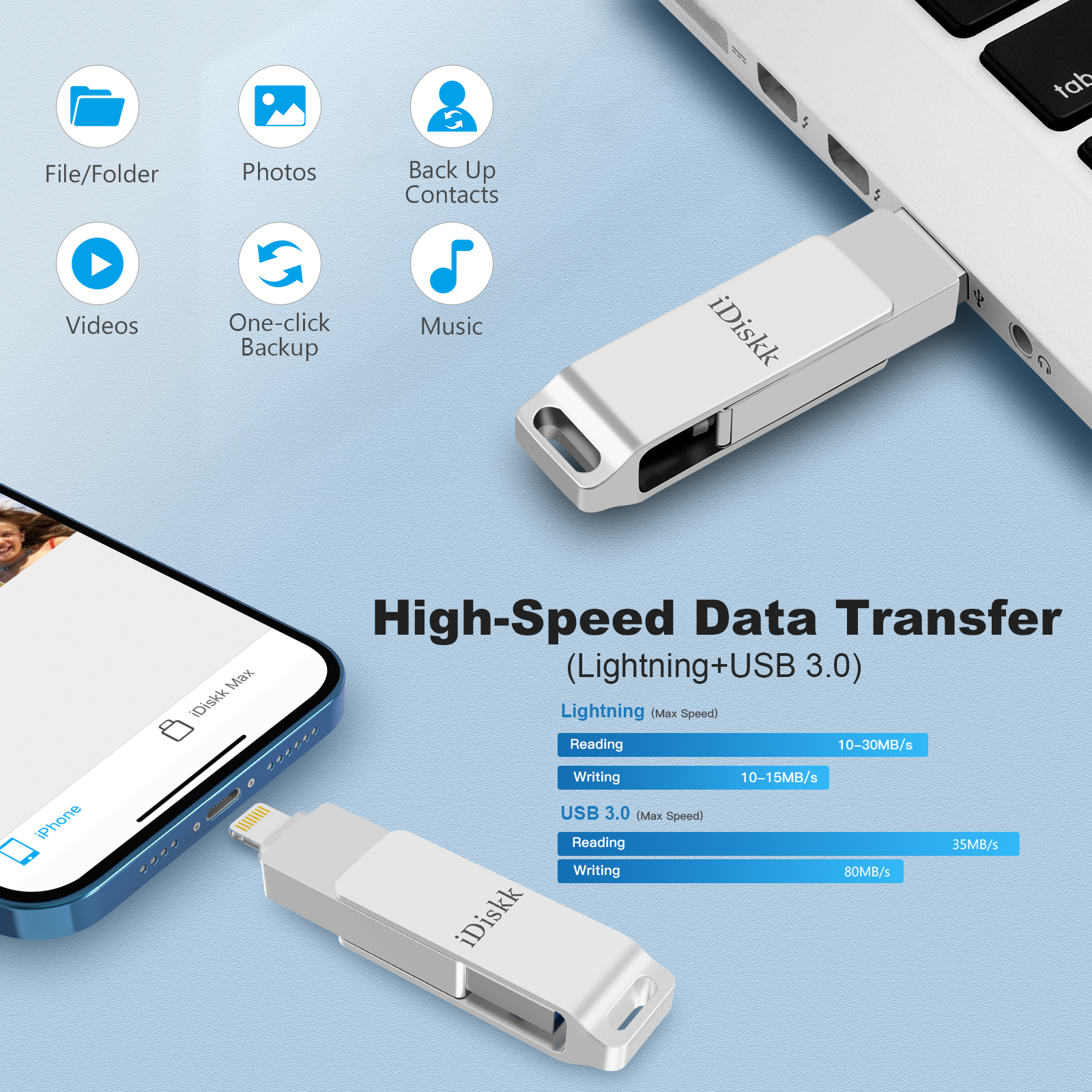 iDiskk MFi Certified 64GB Flash Drive for iPhone/iPad/Mac photo 7