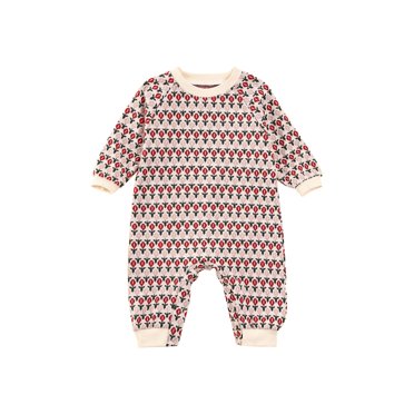 Xingqing Barboteuse à Manches Longues Tricotée pour Bébé Garçon Fille Combinaison à Carreaux Vêtements Automne Hiver