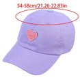 thumbnail image 3 of Love Heart Applique Baseball Hat for Girl Long Brims Soft Baseball Hat Women Sunproof Peaked Hat Adjust Sports Hat Purple, 3 of 4