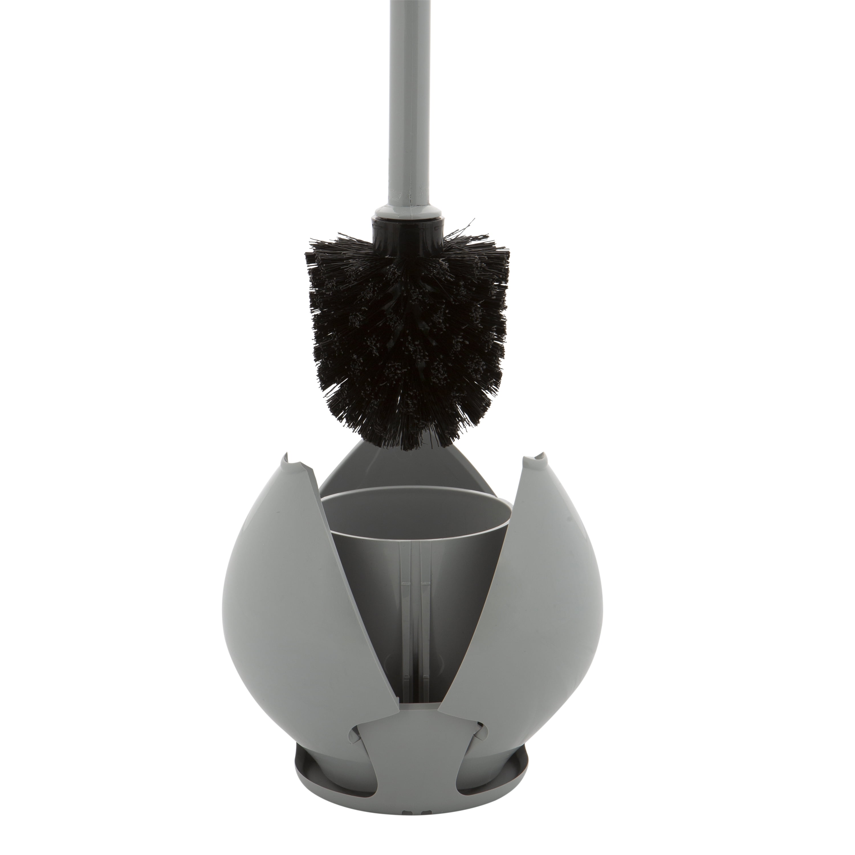 Bath Bliss 2 Pack Firm Grip Tulip Toilet Bowl Brush in Grey
