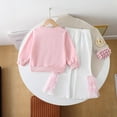 thumbnail image 4 of REDARER Girls Winter Outfits Sets Long Sleeve Round Neck Top with Big Bow and Mesh Bottom Pants Toddler Clothes,Kids Clothing,Size:4-5 Years, 4 of 7