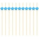 thumbnail image 1 of EeaseMX 100 palillos desechables de bambú con diseño de estrella para frutas, cócteles, bebidas, fiestas, tenedores de bambú (azul cielo), 1 of 7