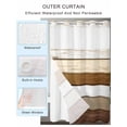 thumbnail image 2 of No Hook Shower Curtain with Snap in Liner,Vintage Country Wood Grain Waterproof Bath Curtain Double Layers with See Through Top Window,Farmhouse Barn Wooden Board Hotel Shower Curtains 72x72in, 2 of 9