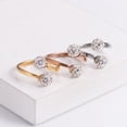 thumbnail image 4 of Women Stainless Steel Ring 18K Gold Plated Hollow Hydrangea Zircon Inlaid Fashion Jewelry Gift For Her For All Occasions, 4 of 6