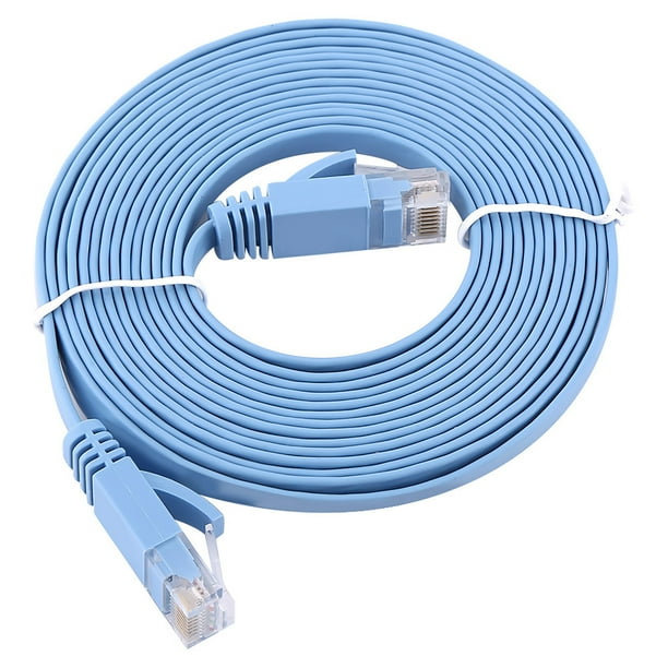 Cable plano de red Ethernet RJ45 CAT6, cable UTP para router, 1000 m, azul, 3 metros