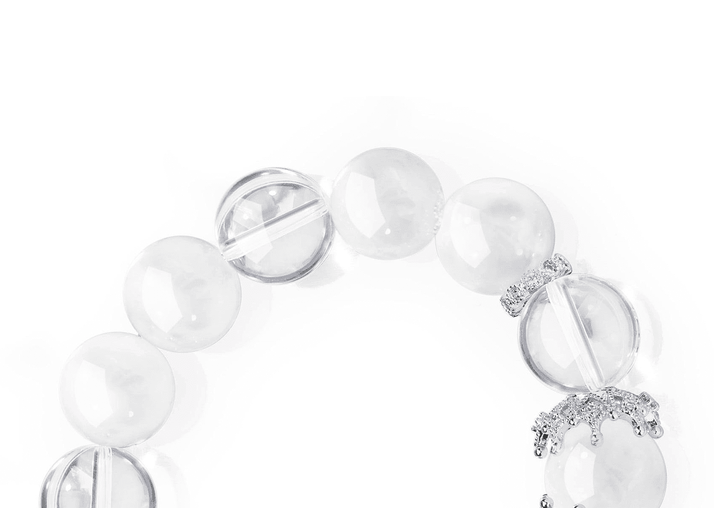 Natural 11-12mm Crystal Quartz & White Jade Stretch Beaded Gemstone Bracelet Unisex Jewelry Gift for Men Women
