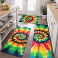 thumbnail image 2 of Rainbow Tie Dye Mandala Pattern Kitchen Rugs Sets Of 3,Kitchen Runner Rugs Non Skid Washable,Decorative Kitchen Floor Mats for Kitchen,Sink,Laundry,17"x30"+ 17"x47" + 17"x59", 2 of 6