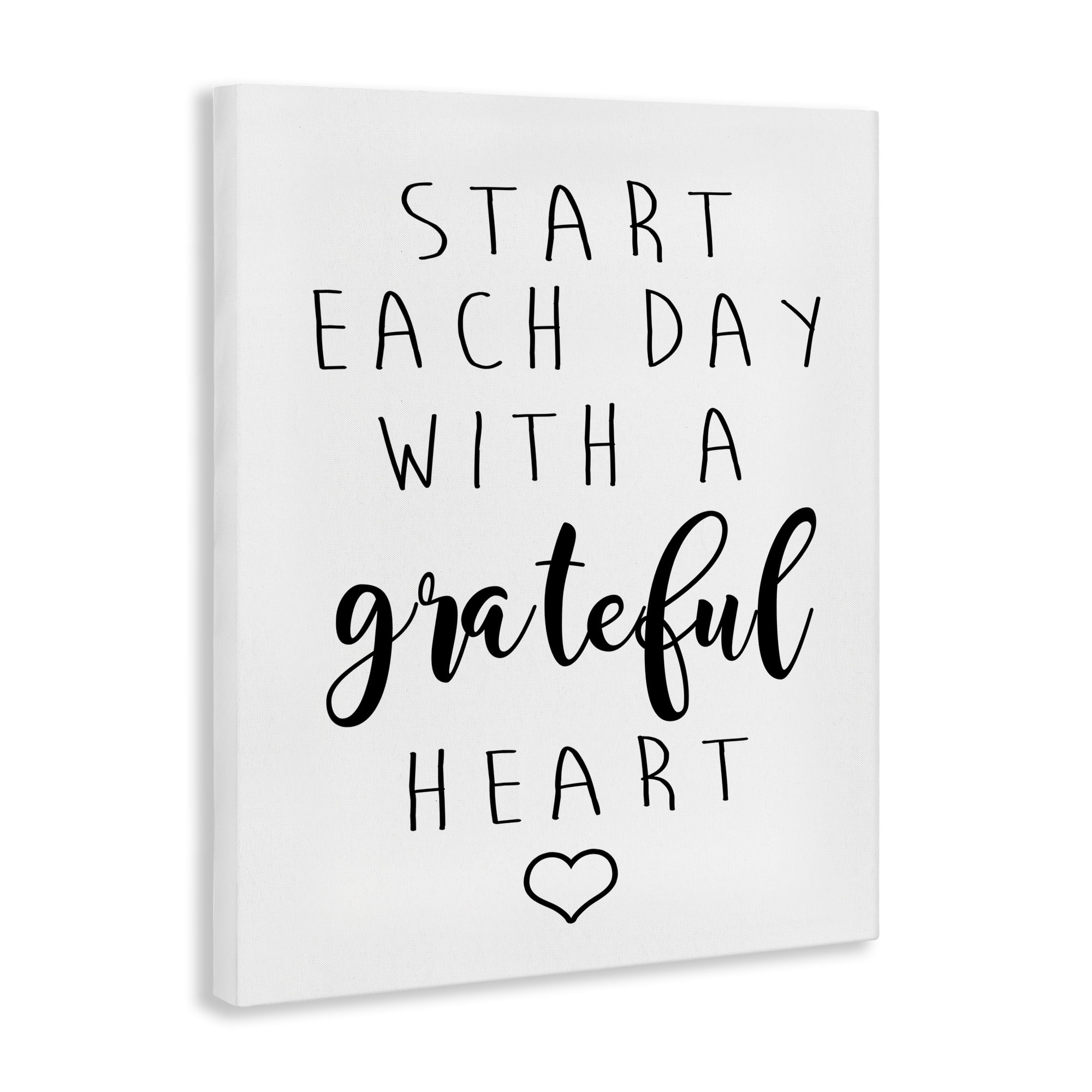 Stupell Industries Grateful Heart Sentiment Text & Numbers Painting Wrapped Canvas Art Print Wall Art, 16 x 20