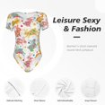thumbnail image 4 of Balery Boho Bunny Body de cuello redondo de manga corta para mujer Tops de manga corta Tops básicos-Small, 4 of 7