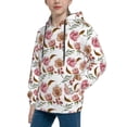 thumbnail image 2 of Lsque Rose Flowers Patten Youth Hoodie Sweatshirt Pullover with Kangaroo Pocket Boys and Girls Hoodie Warm Hoodie for Kids-Large, 2 of 6
