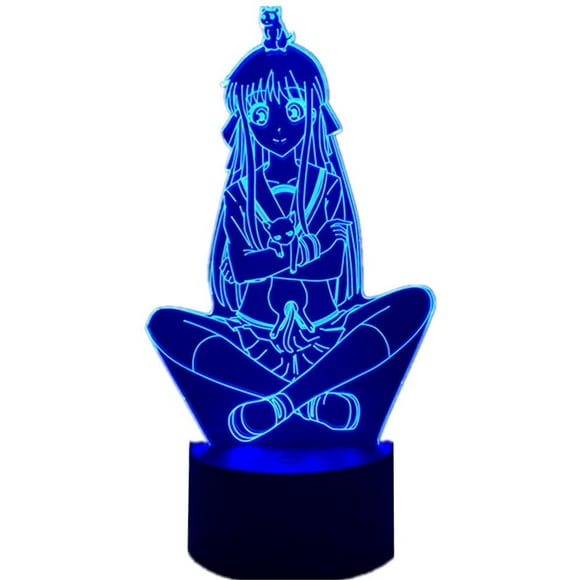 FYBTO Acrylic 3D Anime LED Fruits Basket Honda Tohru Touch /Remote Control Switch 7/16 Color Change USB Night Light Home Decor Table Lamp Gift Fruits