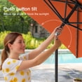 thumbnail image 6 of ACEGOSES 10×6.5ft LED Rectangular Patio Umbrella with UPF50+, Tilt Function and Wind-Resistant Design, Orange, 6 of 9