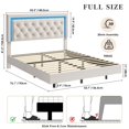 thumbnail image 2 of Gaderth Full Size Floating Bed Frame with Diamond Upholstered Headboard and LED Lights, Platform Bed with Wood Slats Support, Noise Free, No Box Spring Needed, Easy Assembly for Bedroom, 2 of 7