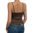 thumbnail image 5 of STARVNC Women V Neck Sleeveless Lace Trim Ribbed Cropped Top, 5 of 7
