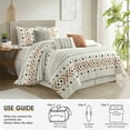 thumbnail image 6 of Lanco Taupe Terry Embroidery Comforter Set Queen Size, 7 Piece Geometric Bedding Set, All Season Home Decor, Matching Pillow Shams, Bedskirt, Decorative Pillows, 6 of 7