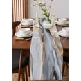 thumbnail image 4 of Ldtrchee Gray Ombre Marble Table Runner 72 Inches, Abstract Art Contemporary Bed Runner Dresser Scarves Tabletop for Indoor Outdoor Parties/Ceremony/Banquet, 14" x 72", 4 of 8