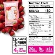 (6 pack) Legendary Foods Protein Pastry Bar, Strawberry, 20g Protein, 1 Pack, Keto Friendly, Gluten Free