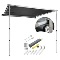Yescom Semi-Automatic Retractable 6.6'x8.4' Vehicle Awning with Blackout Coating Motor Car Side Roof Rack Overlanding Sun Shade for  Outdoor Camping Travel Gray