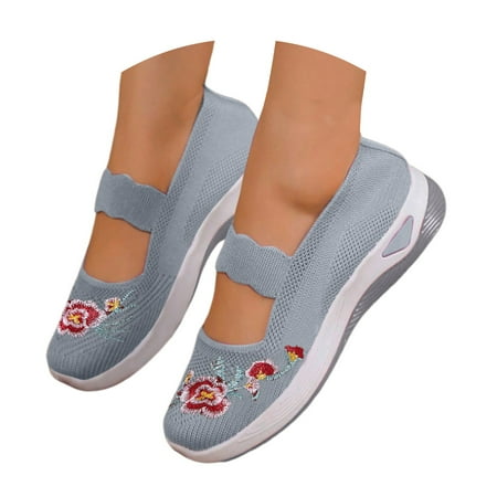 Oyedens Orthopedic Shoes for Women Ethnic Vintage Slip on Walking Loafers Casual Work Sneakers Womens
