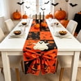 thumbnail image 5 of Hvmvliv 12x71 Inch Halloween Table Runner with Large Bow Decoration for Hallows Eve Holiday Kitchen Dining Table Party Decor Multicolor, 5 of 6