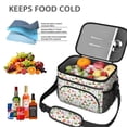 thumbnail image 5 of Dinosaur and Volcano White Pattern Insulated Lunch Box for Women Men, Medium Leakproof Cooler Bag with Adjustable Strap, 10"x6.7"x8", 5 of 6