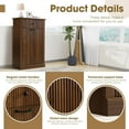 thumbnail image 2 of Magic Union Tilt Out Fluted Laundry Hamper Cabinet, 11 Gallon Hidden Laundry Hamper, Wooden Trash Can Cabinets with Drawer, Modern Garbage Can Cabinet for Bathroom, Kitchen, Living Room, 2 of 8