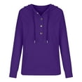 thumbnail image 4 of BSDJILFG Henley Sweatshirts for Women Button Up Hoodie Long Sleeve Shirt Solid Color Loose Fit Blouse, 4 of 6