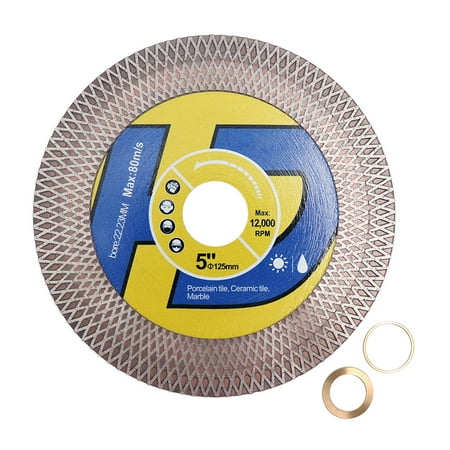 

Tile Diamond Saw Blade Cutting Disc Wheel 5 /125mm for Dry/Wet Cutting & Grinding Porcelain Granite Marble Ceramic Artificial Stone