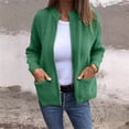 thumbnail image 3 of Kureaily Women’s Fall Winter Casual Stylish Solid Color Pocket Cardigan Jacket Solid Color Cardigan, 3 of 5