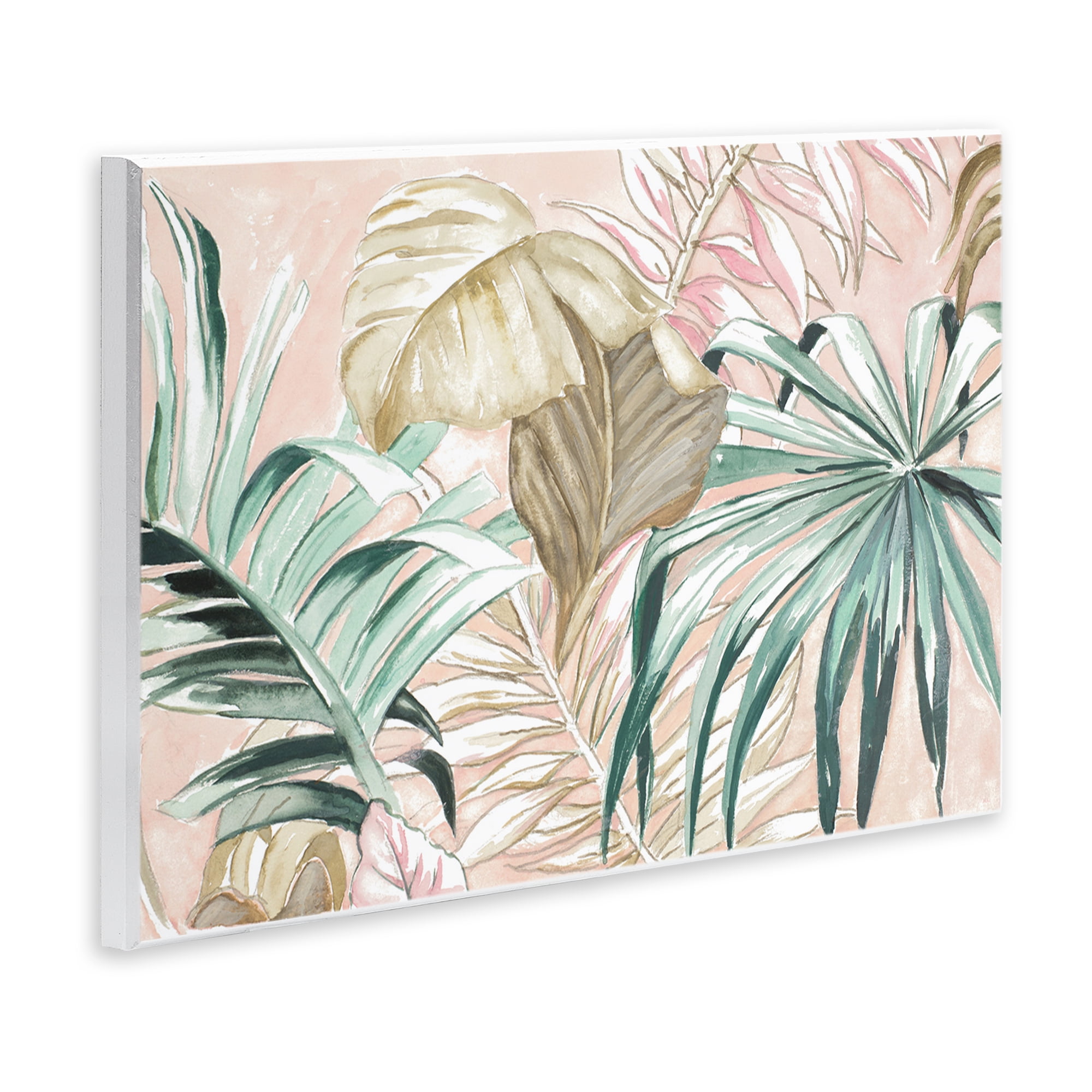 Stupell Industries Soft Tropical Leaves Botanical & Floral Painting Unframed Art Print Wall Art, 19 x 13
