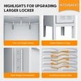 thumbnail image 3 of INTERGREAT Metal Lockers for Employees, 3 Door Storage Locker, Tall Steel Locker Cabinet for School, Office, Home, Gym, Kid Room, with Mirror (3-Tier，Grey), 3 of 4