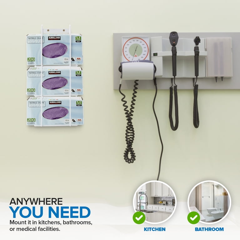 Maxill Gloves Rack Wall Mount Dispenser Mxsapve Glove Box Holder 4-Pack - Metal Dispenser ...